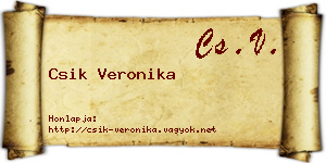 Csik Veronika névjegykártya